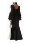 Ruffled-Sleeves Flared Ruffled Sleeve Long Women's Dress - 3