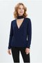 Women's Turtleneck Double-Breasted Detailed Long Sleeve Knitwear Blouse - 2