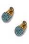 Pave Dome Earrings, Crystal Kup Style Earrings - 2