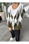 Baklava Pattern Knitwear Cardigan t White-Khaki - 3