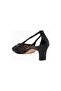 Regent 55 Low Open Court Mules, Glitter Black Mesh and Antique Brass - 3