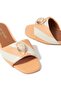 High Quality Leather Flat Bottom Orange Slippers - 5