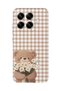 Xiaomi 17t Pro Compatible Transparent Phone Case with Flower Bouquet and Teddy Bear Pattern