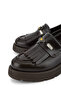 Women's Genuine Leather Brown Loafer Shoes - 3