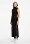 Women's High Neck Sleeveless Slit Zero Sleeve Ribbed Stylish Casual Dress - 3