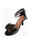 Pom Pom 70 Ankle Tie Sandals, Elegant Lace-Up Heeled Shoes with Suede Detail - 2