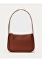 Smooth Leather Mini Shoulder Bag with Inner Compartment and Wide Shoulder Strap