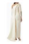 Asymmetrical Maxi Women's Dress with Crystal Cuff Detail - 2