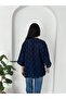 Tasseled Kimono Tie-Up Blouse - Navy Blue Dark Blue - 2