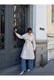 Long Half-Cape Buttoned Belted Trench Coat - 6
