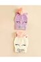 Girls White And Purple Embellished Beanie Set 2 Piece