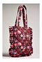 Floral Ruffle Fabric Women's Shoulder Bag - 2