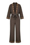 Ethnic Pattern Striped Suit - Bitter Brown Bitter Brown