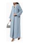 Modern Minimalist Notched Collar Abaya Reflects Elegance with Long Sleeves and Aline Silhouette - 2