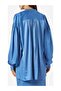 Oversize Satin Kaftan Blue Shirt - 4