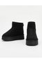 Women's Stone Embellished Thick Poly Sole Boots with Fur Inside and Suede Look - 3