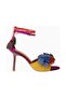 Pom Pom 70 Ankle Tie Sandals, Elegant Lace-Up Heeled Shoes with Suede Detail