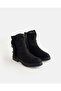 Girls Black Tassel Detail Ankle Boots - 2