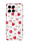 Xiaomi 17t Compatible Strawberry and Heart Pattern Transparent Phone Case