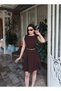 Double Fabric Belted Dress-Bitter Coffee Bitter Coffee - 3