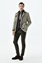 Beige Comfort Fit Coat with Baby Collar and Belted Trench Coat - 3