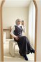 Women's Hijab Plaid Patterned Vest and Long Skirt Set, Stylish 2-Piece Set with Buttons - 2