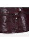 Women's Burgundy Shirt Collar Dual-Use Biker Leather Jacket - 5