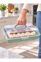 Rectangular Pastry Cake Transport Box with Lid and Locking Handle Cake Pan Storage Container Organizer - 2