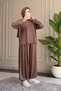 6685 - Stylish Comfortable Casual Modal Pleated Women's Suit with Shalwar - 4