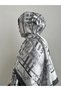 Plaid Pattern Janjan Shawl - Gray & Black - 2