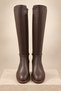 Women's Genuine Leather Riding Boots with Buckle Detail - 4
