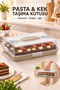 Rectangular Pastry Cake Transport Box with Lid and Locking Handle Cake Pan Storage Container Organizer
