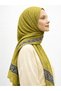 Halka Pattern Jacquard Shawl - Oil Green
