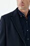 Navy Blue Comfort Fit Mono Collar Woolen Coat - 5