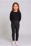Denim Look Stitching Detailed Children's Knitted Tights Black