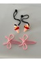 Girl's - Baby 4-Piece Buckle Set with Cone Ice Cream Figure Rubber Buckle and Pink Bow Snap Buckle Combination