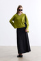Green V-Neck Short Sweater - 4