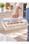 Rectangular Pastry Cake Transport Box with Lid and Locking Handle Cake Pan Storage Container Organizer - 2