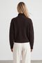 Women's Brown Turtleneck Knitwear Cardigan Alc-X15881 - 5