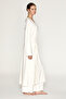 Ibarra women's soft and flexible fabric long ecru kimono with waist tie - 3