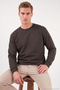 Cotton Ribbed Crew Neck Sweater Men's Sweater 5906102 - 6