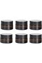 FUFU 6 Pcs glass cosmetic jar with lid, amber cream glass jar with lid empty sample container, with empty cosmetic box (50ML)
