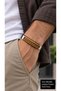 Torvello Wheatline Brown Leather Men's Bracelet - Honey Color Double Braid
