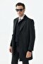 Anthracite Comfort Fit Mono Collar Woolen Coat - 3