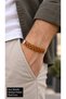 Adermino Amberweft Caramel Brown Leather Men's Bracelet - Wide Band and Front Braid