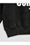Black Unisex V-Neck Comfort Printed Oversize Patterned Fabric Sports Sweatshirt Hzlvdüz01Ssweat - 3
