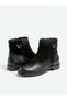 20745K Genuine Leather with Buckle Detail, 3cm Flat Sole Boots for Women - 3