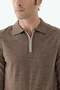 Mink Slim Fit Wool Zippered Polo Collar Knitwear - 3
