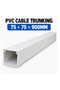 PVC Cable Trunking 75x75x900mm with Cover, Plastic Electrical Wire Duct Cable Raceway for Wire Management, Home, Office & Workshop