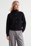 Women's Black Turtleneck Knitwear Cardigan Alc-X15881 - 5